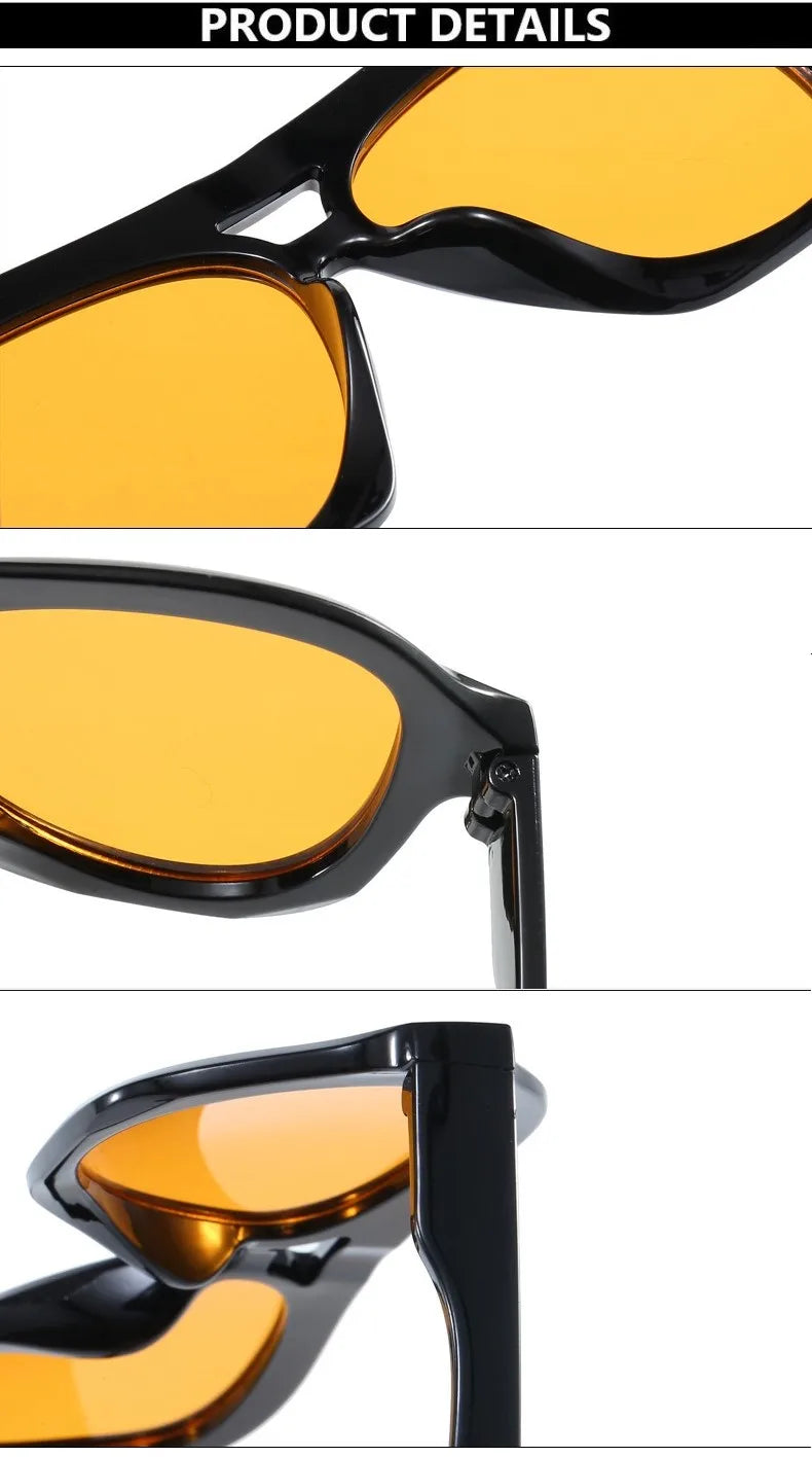 Retro Double Beam Sunglasses Women Brand Designer Glasses New Ins Fashion Personalized Gradient Eyewear Men Eyeglasses UV400