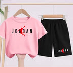 Children's sports suit, sports T-shirt,short sleeve and shorts, boys'and girls'sports uniform set,suitable for 3 to13 years old