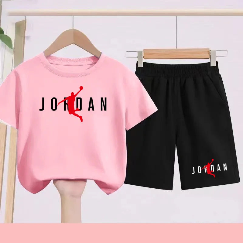 Children's sports suit, sports T-shirt,short sleeve and shorts, boys'and girls'sports uniform set,suitable for 3 to13 years old