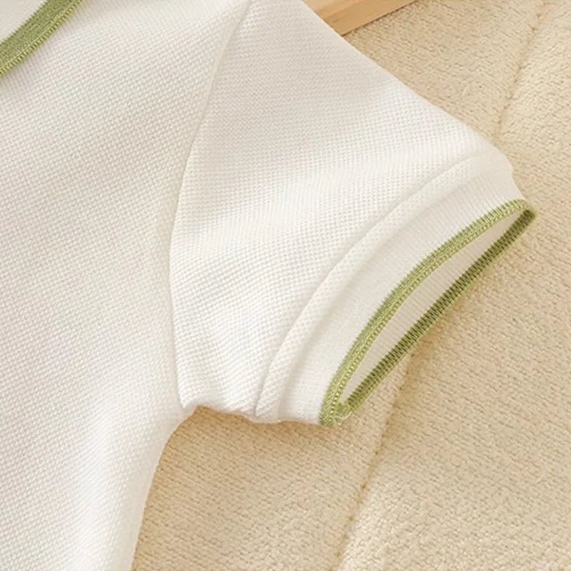 Infant Baby Summer Polo Collar Jumpsuit Sporty Dinosaur Breathable Mesh Romper Newborn One Pieces Cotton Baby Clothes