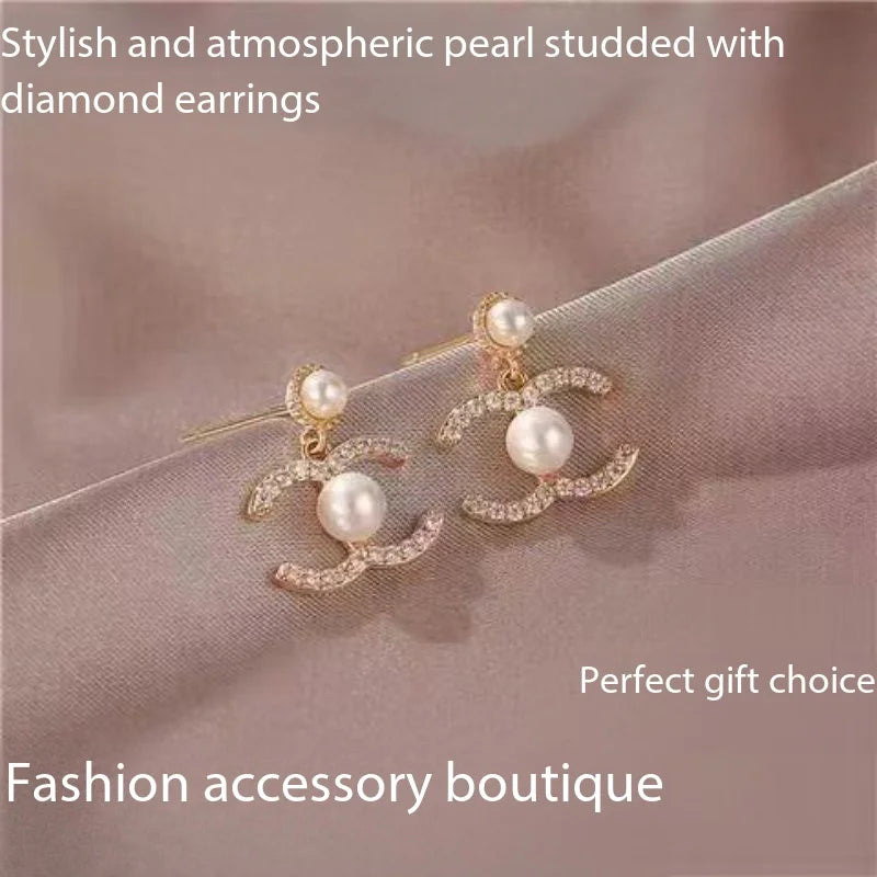 1 Pair Elegant Pearl Decor Dangle Earring, Vintage Faux Pearl Earring With Charms, Basic Design Earrings Gift For Women Daily We