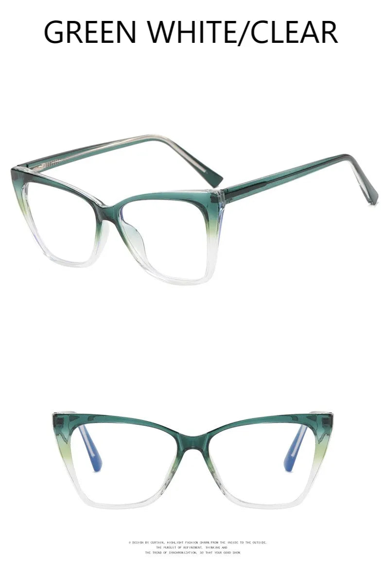 Fashion TR90 Retro Cat Eye Anti-blue Light Glasses Frame Women New Ultra-light Frame Glasses