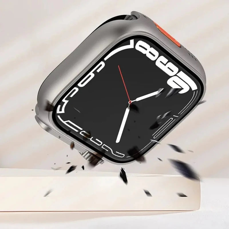 Glass+Case for Apple Watch 46mm 44mm 45mm 41 40 38 42mm Screen Protector Cover Change Ultra Bumper iWatch Series 10 9 8 7 SE 6 5