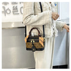 Brand Designer Women's Printed Box Bag Handbags Ladies Retro Patchwork Handbags Wild Portable Shoulder Corssbody Cosmetic Bag