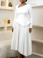 Women's Elegant Slant-Neck High-Waist Mid-Length Fashion Dress Spring 2026 New Style