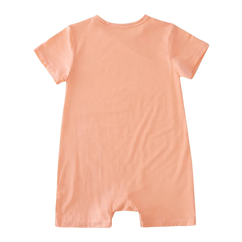 Summer Thin Baby Clothes 0-2Y Girls Boys Infant Solid Color Romper Newborn Short Sleeved Jumpsuit Toddler One Piece