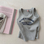 2026 Summer New Children Sleeveless T Shirts Cotton Boys Girls Letter Print Vest Toddler Fashion Casual Tops Kids Clothes
