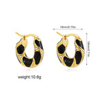 Stainless Steel Hoop Earrings for Women Girls Trendy Elegant Enamel Color Ear Loops Wedding Accessories Creative Jewelry Gifts