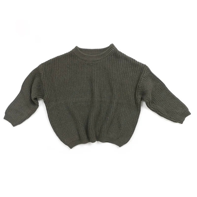 Autumn Newborn Baby Girl Boy Knitted Long Sleeve Warm Sweater Winter Candy Colors Loose Pullover Casual Tops Kids Clothes 3M-5Y