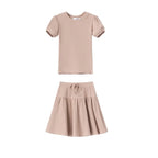 AS 2024 Girls Clothes Short Sleeve 3/4 Kids Boys Clothes For Summer Outfits Girls Clothing Children Ribbed Sets Dress