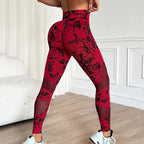 New Seamless Tie-Dye Yoga Leggings High Waisted High Elastic Base Layer Bodyshaping Pants For Gym Fashion Women