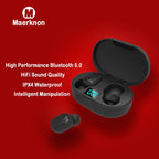 E6S TWS Wireless Bluetooth Earphones Digital Display Noise Cancelling Earbuds with Mic HiFi Stereo Sound Headset for Smartphones