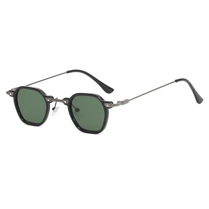 Retro Square Sunglasses Men Small Frame Sun Glasses Women New Fashion Polygonal Metal Eyeglasses Shadow UV400