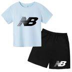Children's Sports White T-shirts Short-sleeved Shirts and Shorts Sets for Boys Girls Clothing Suitable for Children Aged 3 to13