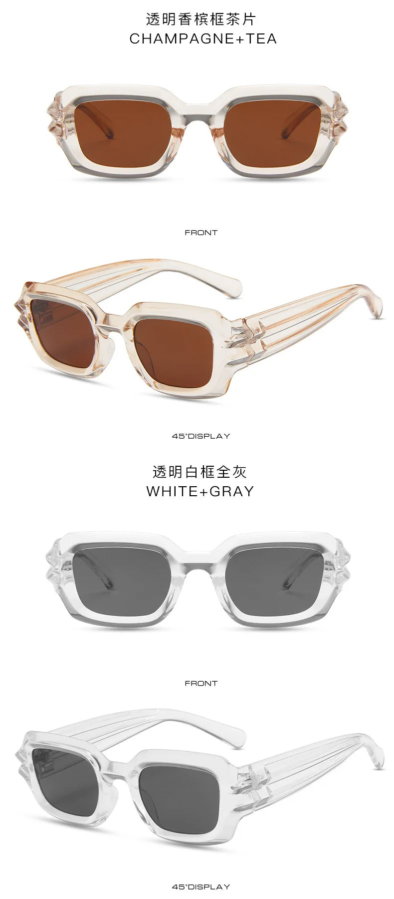 Punk Square Sunglasses 2022 New Ripple Funny Sunglasses Bump Cyberpunk Sunglasses Trendy Hip Hop Glasses UV400