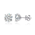 Smyoue 0.2-3CT Rose Gold Color Moissanite Stud Earrings for Women Sparkling Classic Wedding Lab Diamond Earring Pure 925 Silver