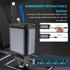 4 in 1 Car Charger with Starry Sky SpotlightRetractable Car Charger with Charging Cable & 2Charging Ports, Universal Car Charger