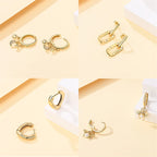 New in 925 Silver Color Gold Pearl Bee Irregularity Star Moon Earrings For Women 2024 Trending Fashion Jewelry Birthday Gifts