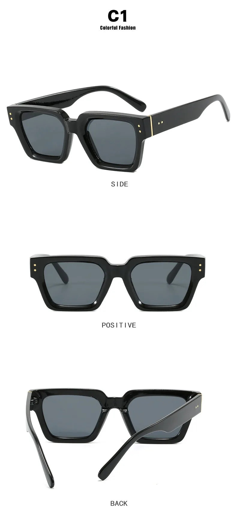 Classic Rectangle Small Sunglasses Women Men Square Personality Sun Glasses Vintage Fashion Ins Glasses Frame Shades UV400