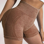 Women Gym Arch Shorts High Waist Athletic Butt Lifting Workout Biker Scrunch Yoga Pants Leggins Sports Fitness Short Tights