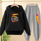 The Disney Car Pattern Autumn/winter Two-piece Children's Sportswear Set Includes Pullovers and Trousers for Both Boys and Girls