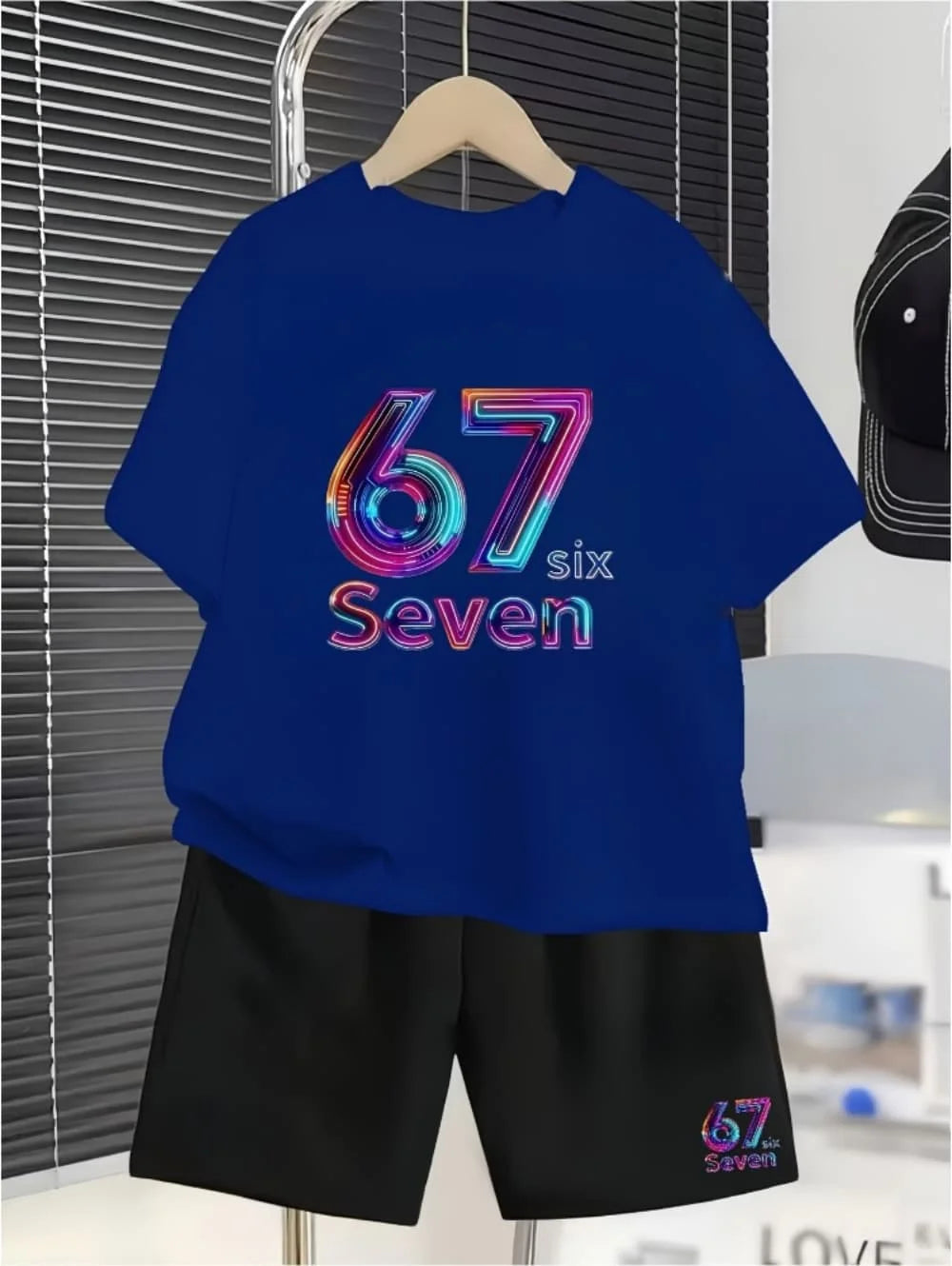 Boys Sets 67 Funny Print Kids T-Shirt Shorts Pant Set Casual Italian Brainrot Summer Top Suit for Funny Gift Children's Clothing