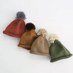 Kids Winter Hats For Newborn Boys Crochet Bonnet Casual Toddler Girl Cute Cap Children Solid Baby Boy Knitted Warm Beanies