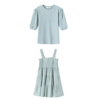 AS 2024 Girls Clothes Short Sleeve 3/4 Kids Boys Clothes For Summer Outfits Girls Clothing Children Ribbed Sets Dress