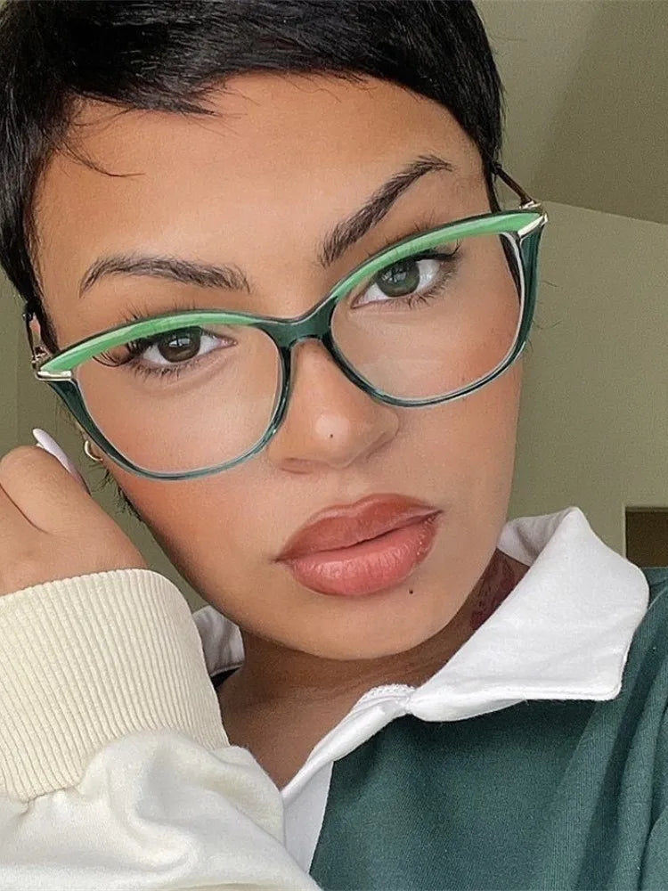 TR90 Fashion Myopia Glasses Frame Retro Brand Designer Cat Eye Optical Prescription Eyeglasses Women Computer Eyeglasses Girls