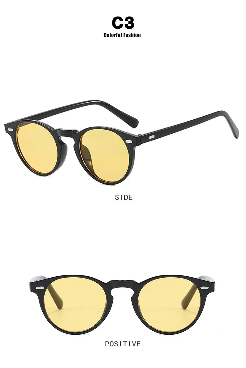 Vintage Punk Round Vintage Sunglasses Women Retro Luxury Designer Sun Glasses for Female Oculos De Sol Shades UV400