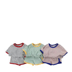 2026 Summer New Children Short Sleeve Clothes Set Boys Girls T Shirts + Shorts 2pcs Suit Baby Cute Striped Kids Casual Outfits