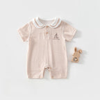 New Summer Newborn Baby Striped Romper Sailor Collar Jumpsuit Thin Breathable Baby Air Conditioner Infant Clothes