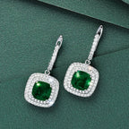 2026 New High End Fashion Trendy Fat Square Emerald Zircon Earrings Princess Light Luxury Premium Pendant Jewelry Accessories