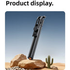 170cm Extendable Selfie Stick Tripod, Carbon Fiber Texture, Bluetooth Remote Control, Portable Phone Stand for Vlog & Live