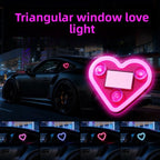 1/2pcs Solar-Powered Led Car Window Neon Lights - Heart-Shaped Rgb-Free Color-Changing Interior Wiring Free Atmosphere Light