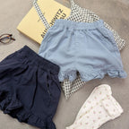 2026 Summer New Girls Cute Lace Shorts Solid Toddler Casual Shorts Cotton Children Versatile Loose Shorts Kids Clothes