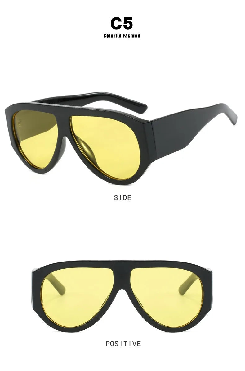 Fashion Oversized Hip Hop Sunglasses Men Women Shades Brand Designer Sun Glasses Trend Male Punk Eyewear Female UV400