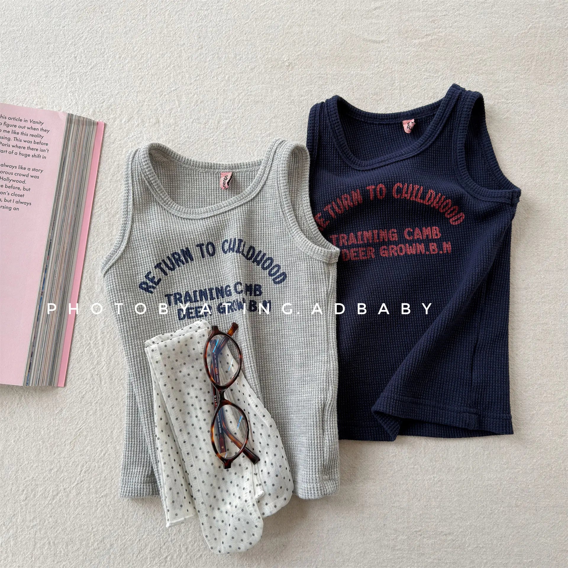 2026 Summer New Children Sleeveless T Shirts Cotton Boys Girls Letter Print Vest Toddler Fashion Casual Tops Kids Clothes