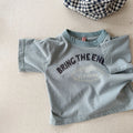 2026 Summer New Children Short Sleeve T Shirts Cotton Boys Letter Print Casual Tee Baby Girls O-neck Loose Tops Kids Clothes