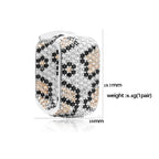 18K Gold Plated Brass Leopard Design Square U-shaped Earrings with AAA Cubic Zirconia Earrings Exaggerated Jewellery 1 Pair