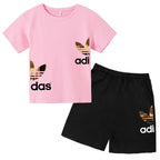 Leisure Letter 2pcs Kids Summer O-neck Short Sleeve T-shirts+Pants Suits 3-13 Years Boys Girls Casual Outfits Children Clothes