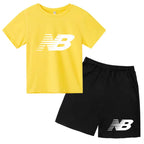 Children's Sports White T-shirts Short-sleeved Shirts and Shorts Sets for Boys Girls Clothing Suitable for Children Aged 3 to13