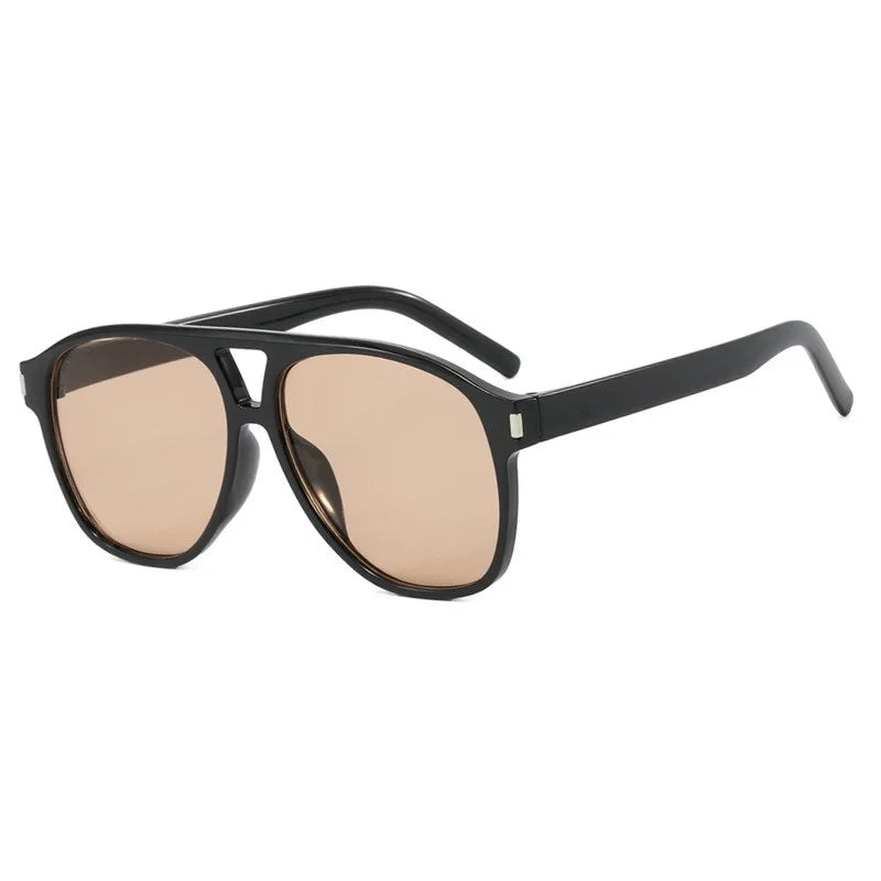 Vintage Double Beams Oversized Sunglasses Women Retro Brand Big Frame Rivet Sun Glasses Female Square Glasses Oculos De Sol
