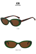 New Retro Oval Cat Eye Sunglasses for Women Men Y2k Trendy Narrow Small Sunnies 90s Brand Designer Sun Glasses UV400