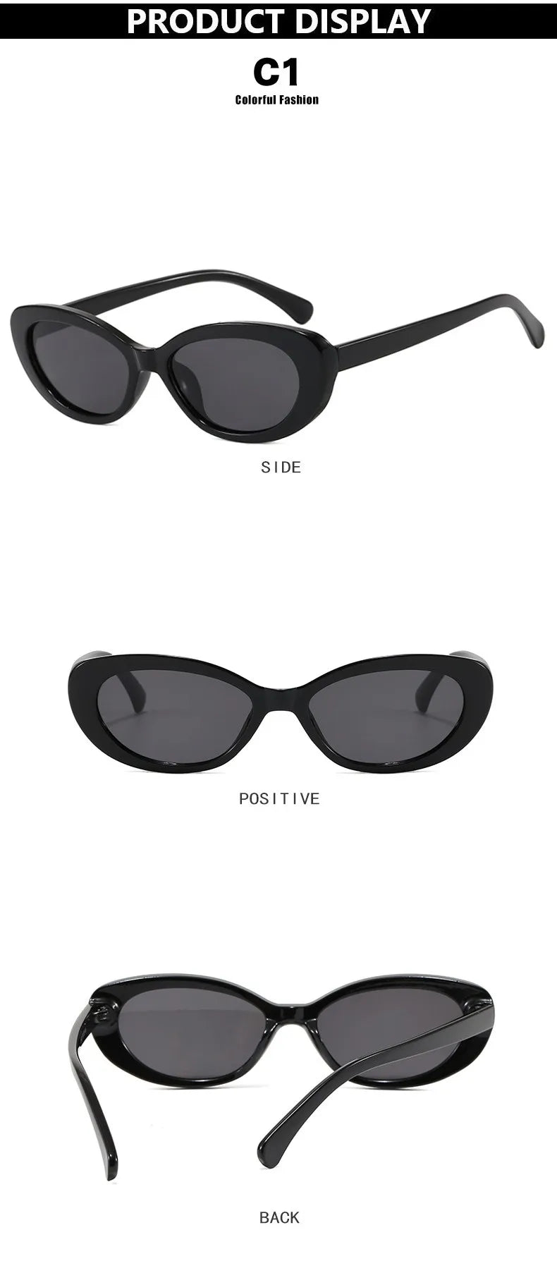 New Retro Oval Cat Eye Sunglasses for Women Men Y2k Trendy Narrow Small Sunnies 90s Brand Designer Sun Glasses UV400