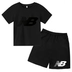 Children's Sports White T-shirts Short-sleeved Shirts and Shorts Sets for Boys Girls Clothing Suitable for Children Aged 3 to13