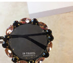 Diamond Crystal Round Sunglasses Women Luxury Brand Designer Glasses Eyeglasses Female Big Frames Shades Eyewear Vintage UV400
