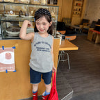 2026 Summer New Children Sleeveless T Shirts Cotton Boys Girls Letter Print Vest Toddler Fashion Casual Tops Kids Clothes