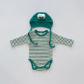 2026 Spring New Baby Long Sleeve Bodysuit + Hat Infant Girls Cute Thin Striped Jumpsuit Newborn Toddler Cotton Clothes 0-24M