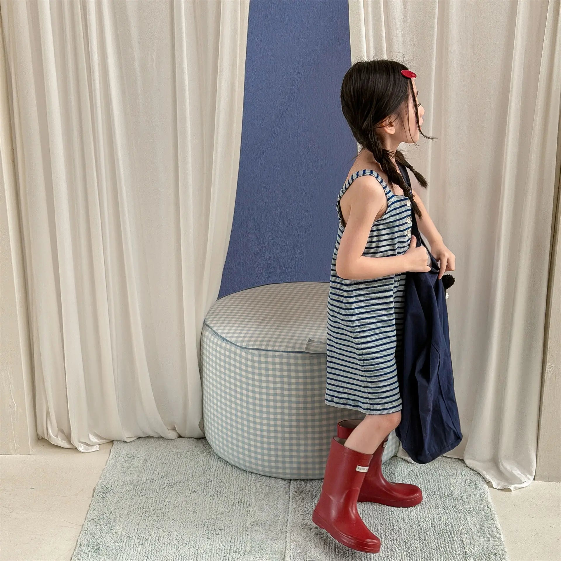 2026 Summer New Children Loose Casual Overalls Toddler Girls Sling Jumpsuit Cotton Boys Thin Striped Strap Shorts Kids Clothes